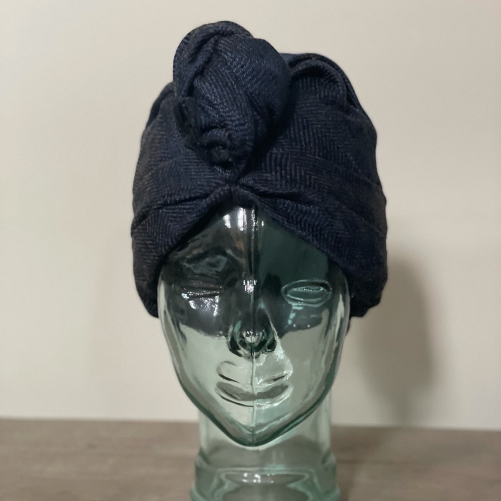 Super Duper Handmade Hats- knot wool turban dark b